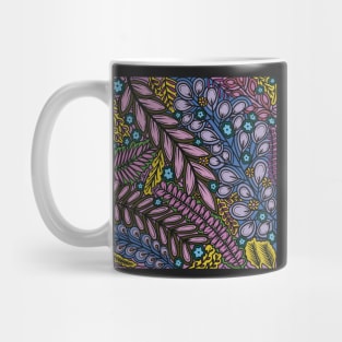 Lovely Leafy Layers - Purple, Blue, and Yellow - Digitally Illustrated Flower Pattern for Home Decor, Clothing Fabric, Curtains, Bedding, Pillows, Upholstery, Phone Cases and Stationary Mug